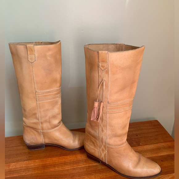 Vintage Regency Western Cowboy Boot 6‎ 1/2 - Brown cute tassel boho riding boot - Picture 1 of 9